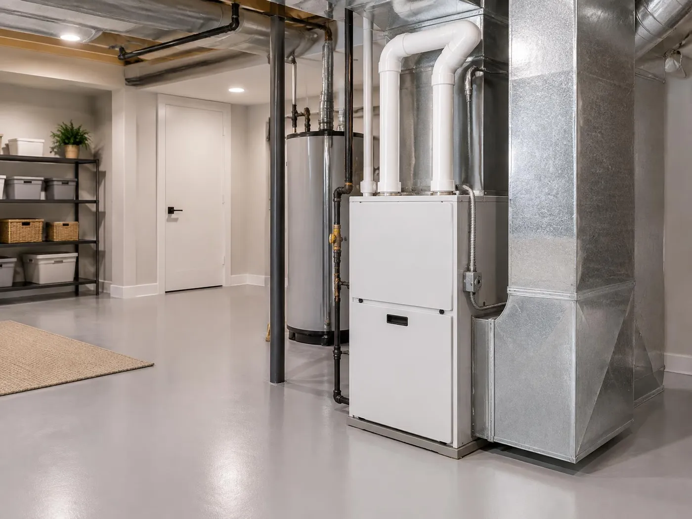 Fournaise haute efficacité dans un sous-sol propre